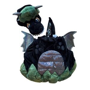 Spirit Halloween Dragon Costume Baby Green Black Silver Excellent SIZE‎ 0-6M